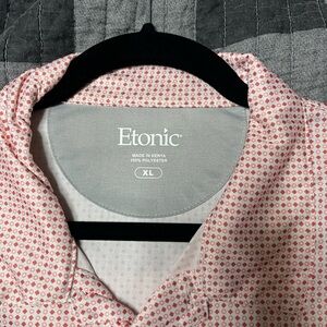 Eton Men's Red and White Patterned Shirt